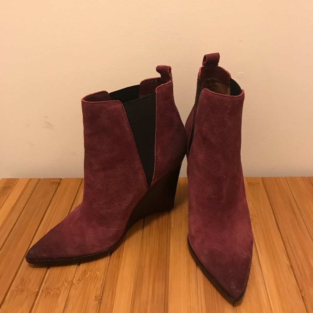 Linea Paolo Lexi Wedge Chelsea Boot, Burgundy
